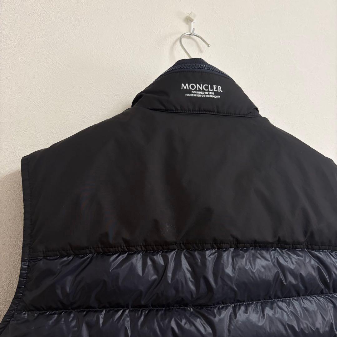 【美品サイズ3】モンクレール ORTAC GILET ダウンベスト ネイビー 黒