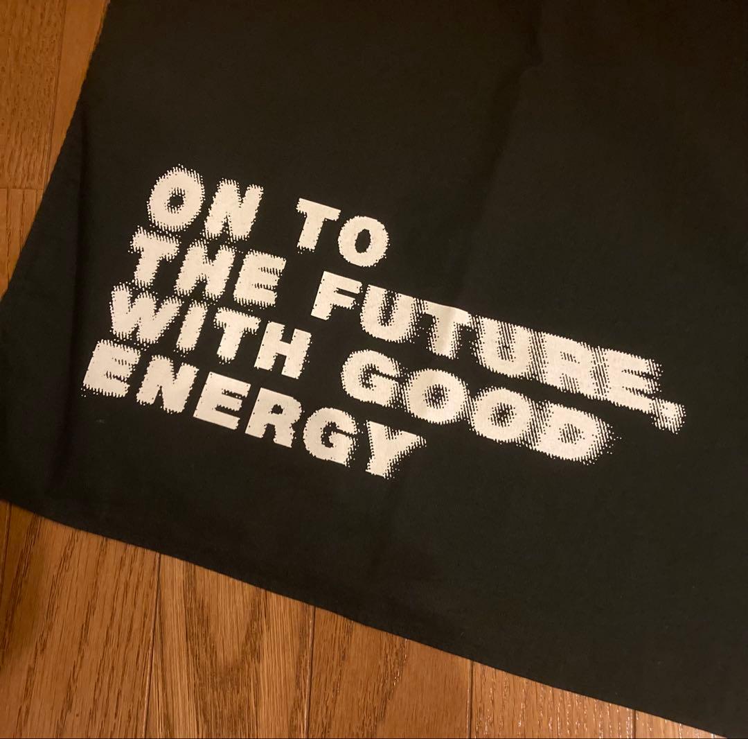 コムデギャルソン　メッセージプリントバイカラーストール　黒×青　日本製