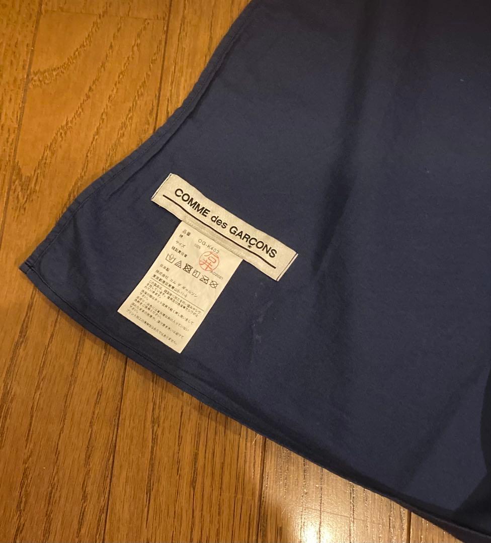 コムデギャルソン　メッセージプリントバイカラーストール　黒×青　日本製