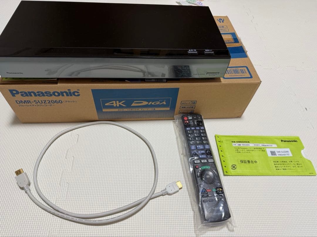 パナソニック 2TB 3チューナー レコーダー 4K DIGA SUZ2060