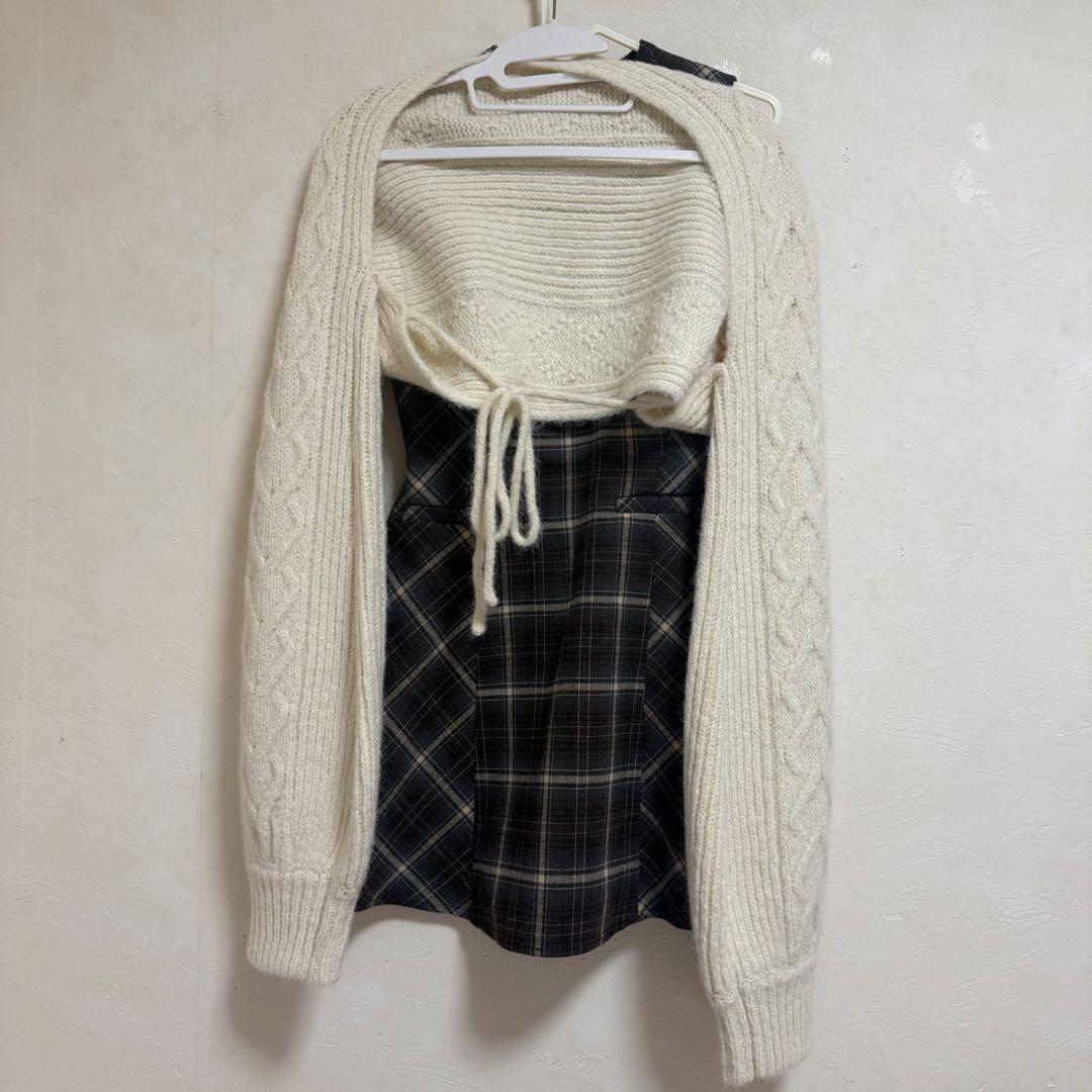 アンドマリー ワンピース Mimi check set mini dress