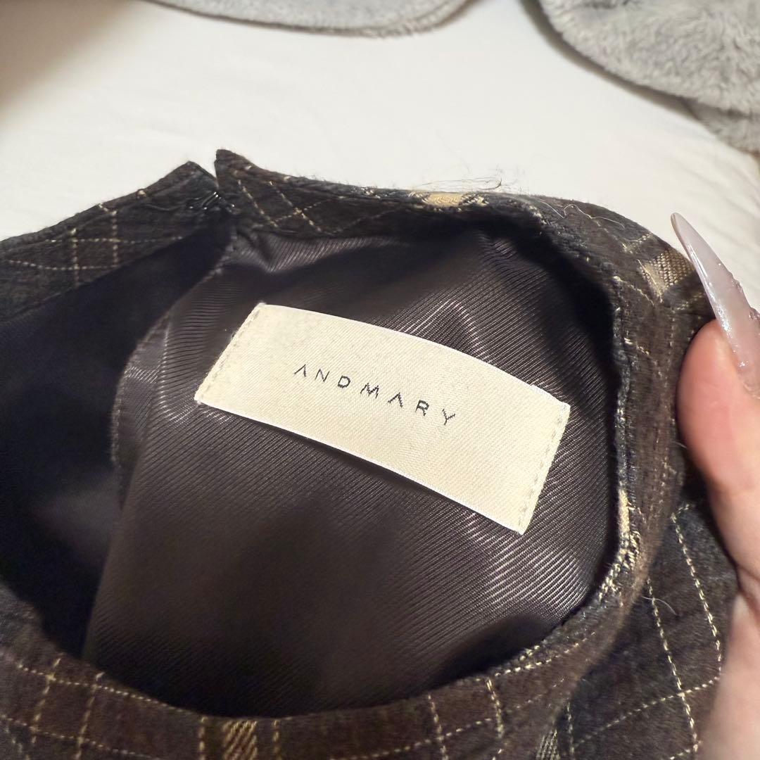 アンドマリー ワンピース Mimi check set mini dress