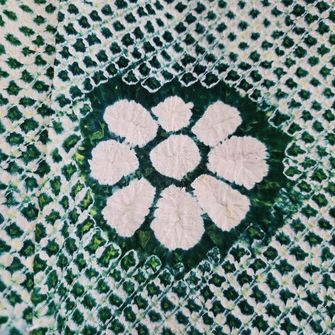 有松絞り 浴衣 緑 グリーン