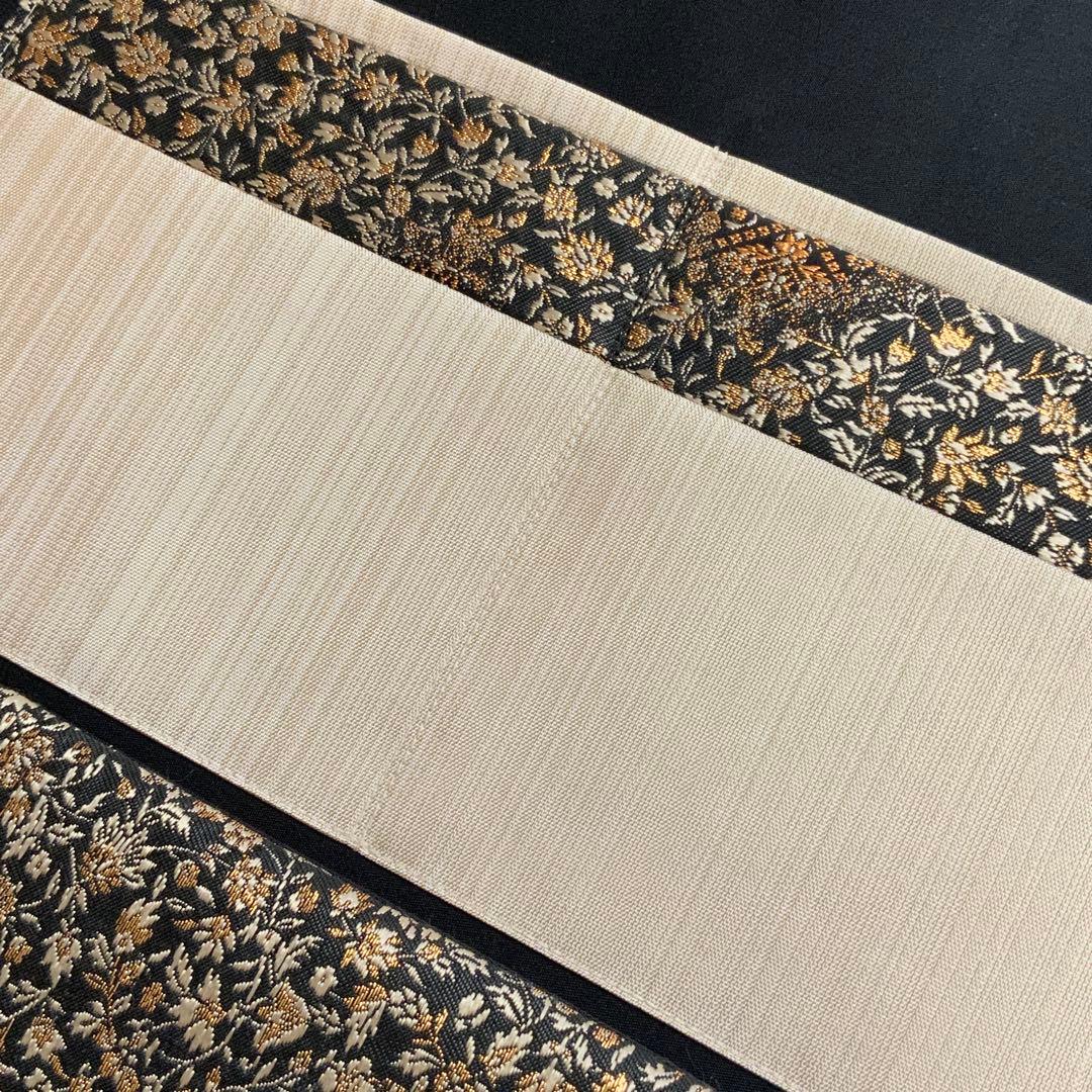 きらめく菱花文の帯　リメイク　バンブーハンドルバッグ　浅型マチ広め