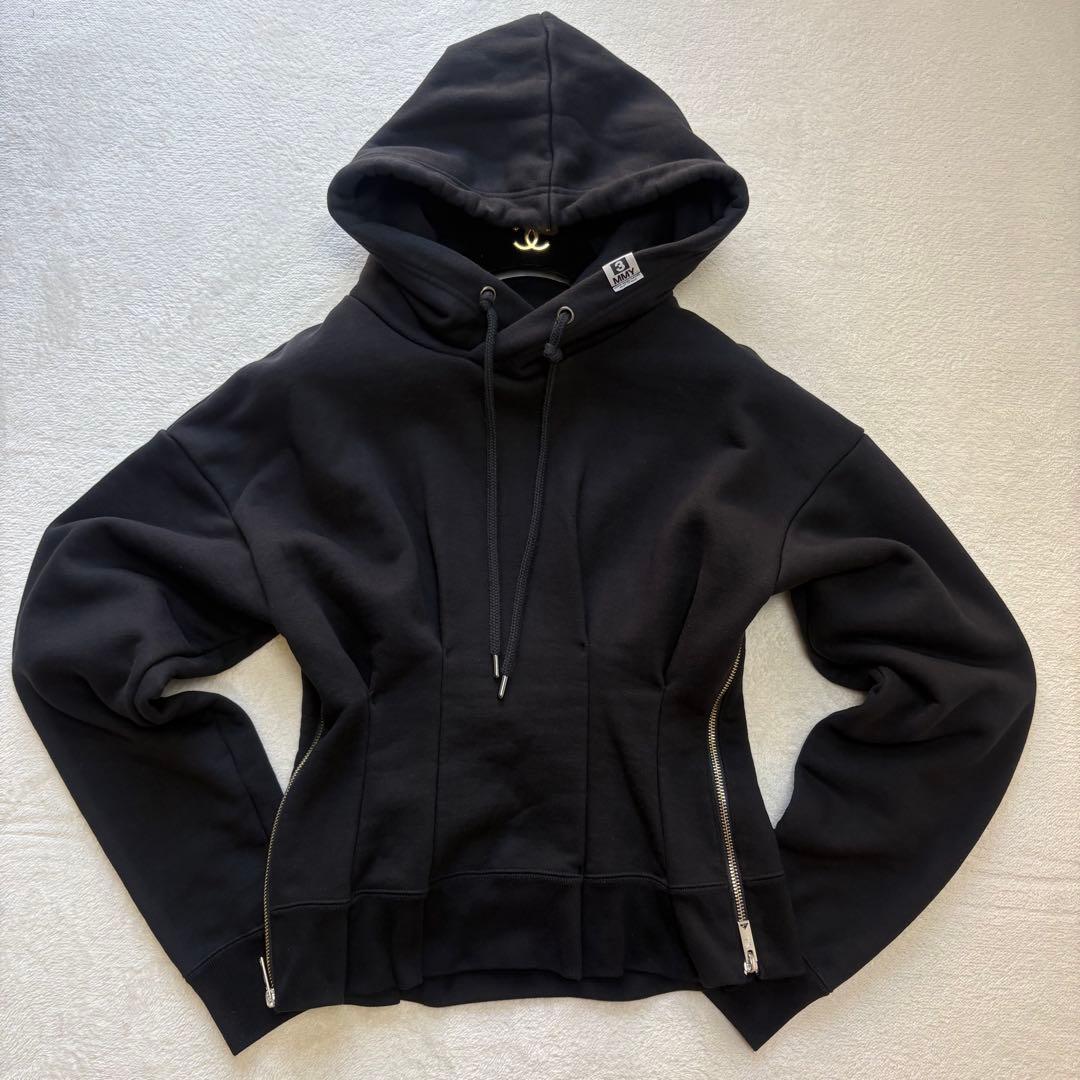 【美品✨】ミハラヤスヒロ ウエストタックフーディー パーカー ジップ 黒
