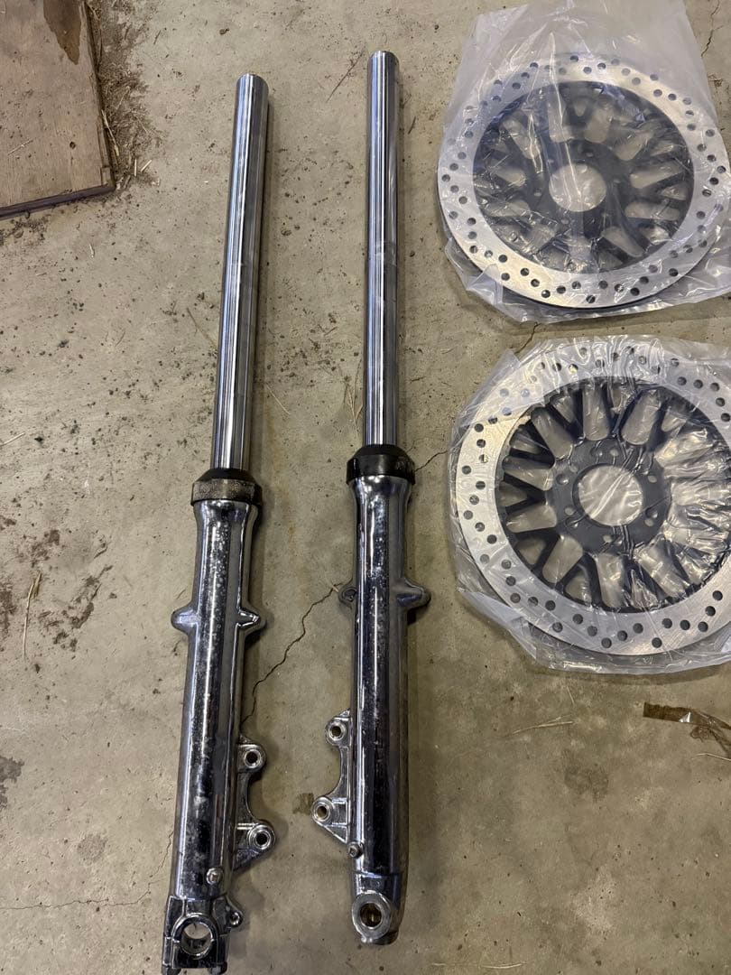 gs400.gt380フロントフォークダブル