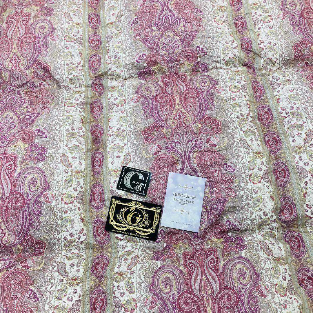 羽毛布団 シングル ハンガリー産ホワイトマザーダック プレミアム ピンク