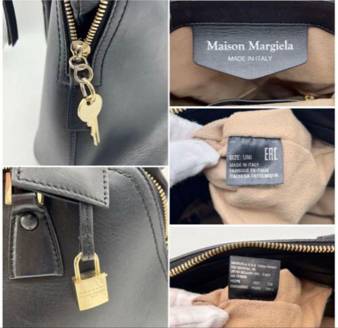 メゾンマルジェラ 5AC ハンドバッグ レザー 鍵 チャーム　ミディアム　黒