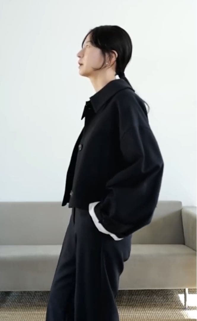 CLANE バルキースリーブクロップドジャケット