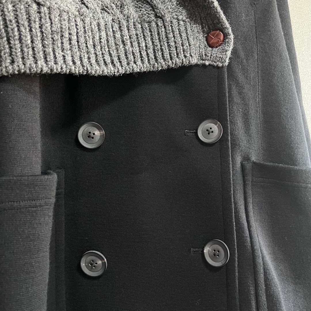 medama　　異素材　ドッキング　ニット　ジャケット　ユニセックス