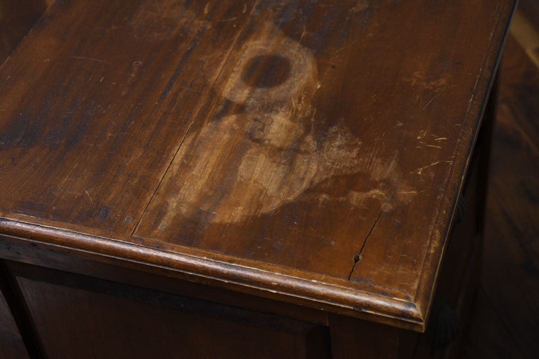 EEK59 アジアンアンティーク調 2段 サイドチェスト シーシャムウッド無垢材