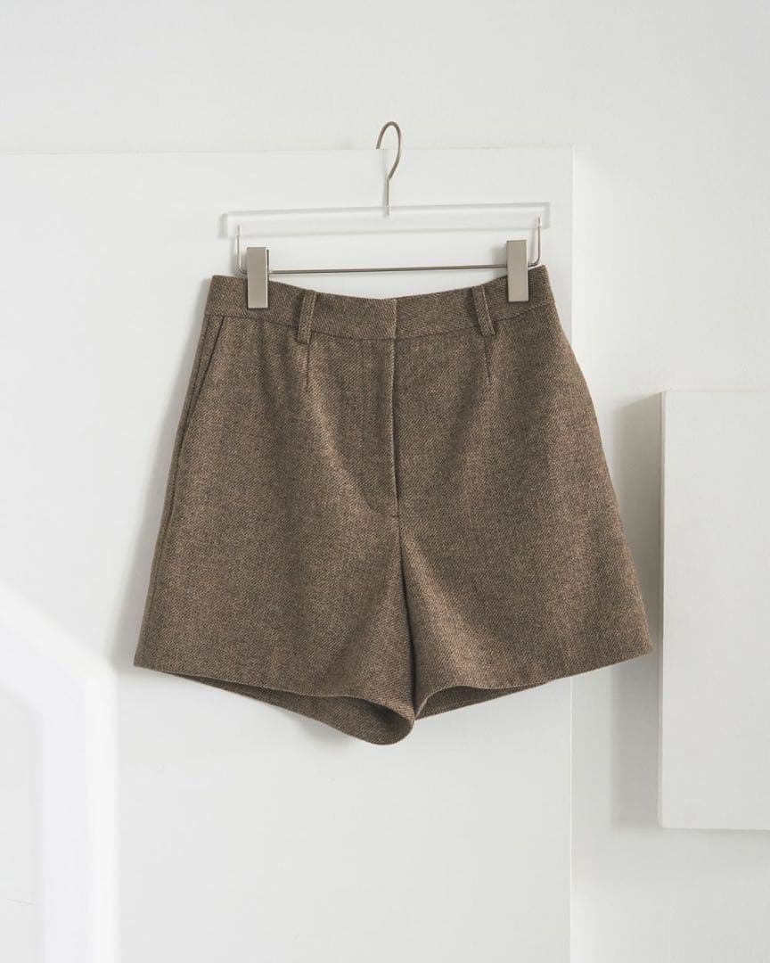 anukeヘリンボーンショートパンツ38ベージュ