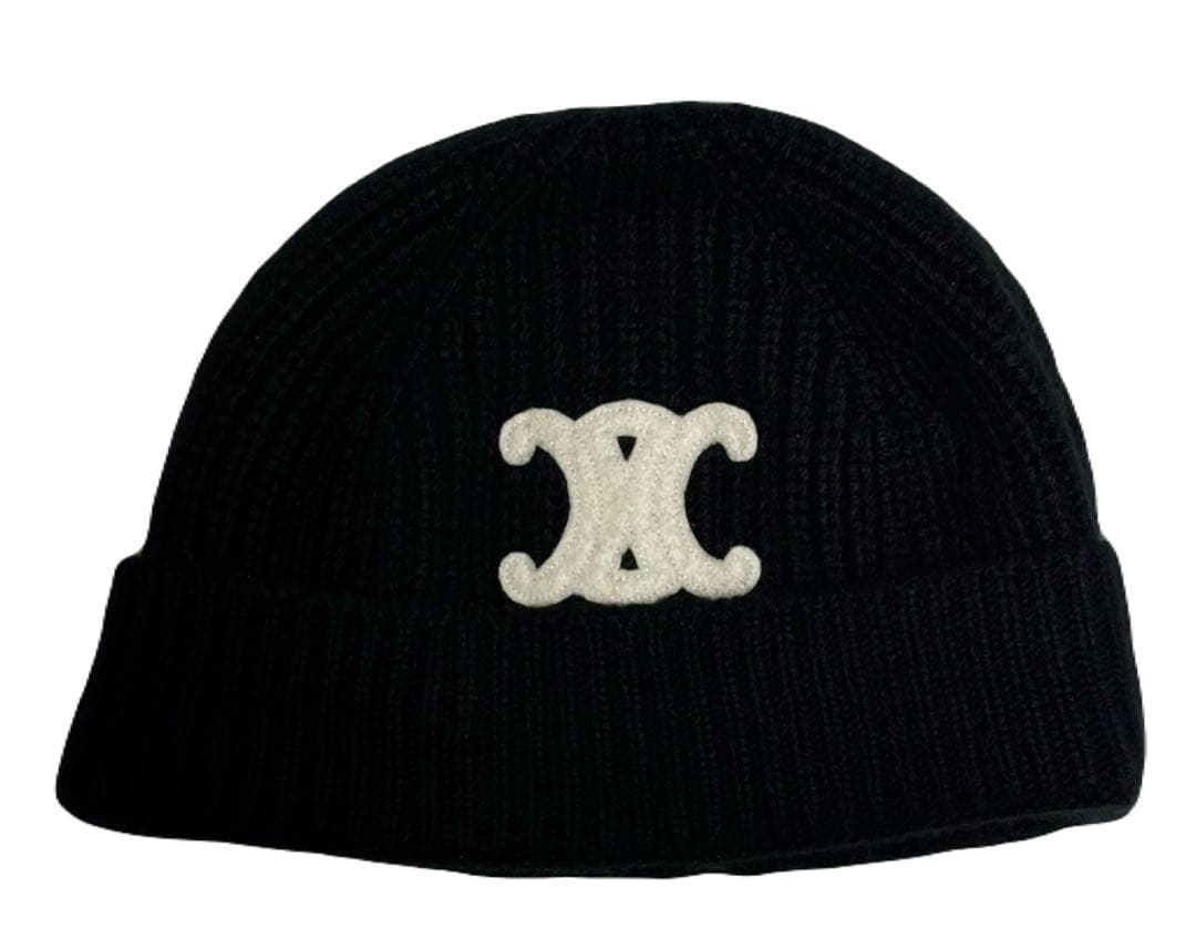 CELINE セリーヌ ニット帽 ビーニー イタリア製 ブラック