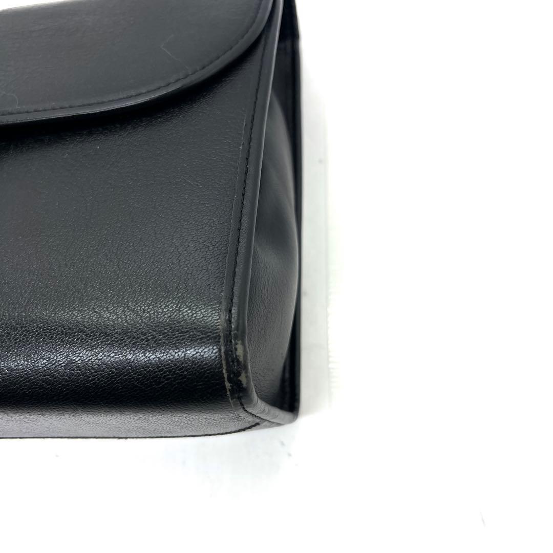 【美品】ディオール ハンドバッグ ゴールド金具 シボレザー ブラック