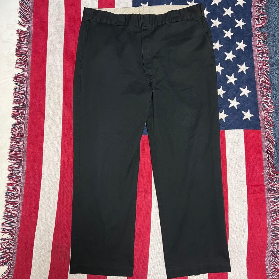 70s USA製 Dickies チビタグ ワークパンツ チノパン ブラック