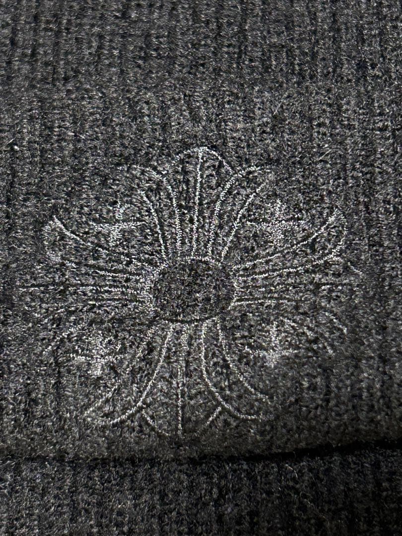 CHROME HEARTS クロムハーツ　ニット帽　ビーニー　黒　前後刺繍あり