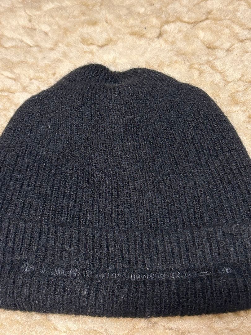 CHROME HEARTS クロムハーツ　ニット帽　ビーニー　黒　前後刺繍あり