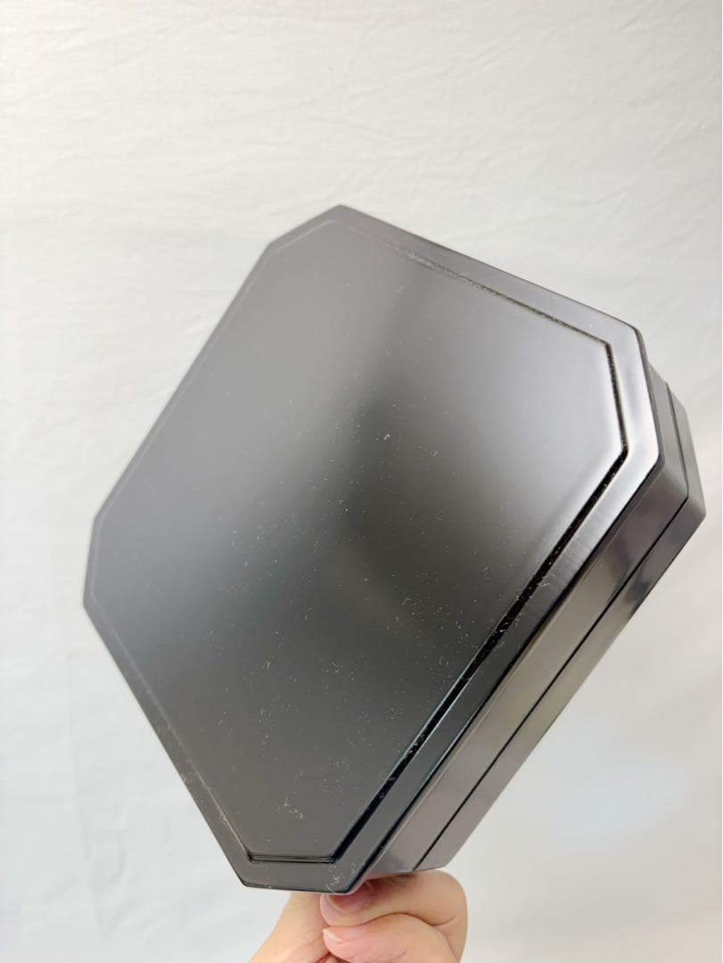 ほぼ未使用 懐石道具 木製黒真塗 5段縁高重 茶懐石 利休好写 お正月 紙箱