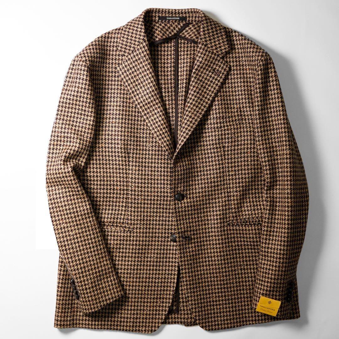 TAGLIATOREタリアトーレ千鳥格子ウールジャケット48/