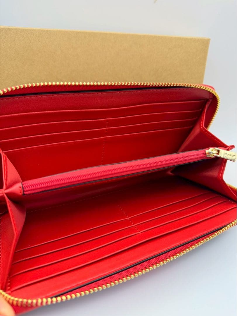coach 長財布　ブラウンレッド