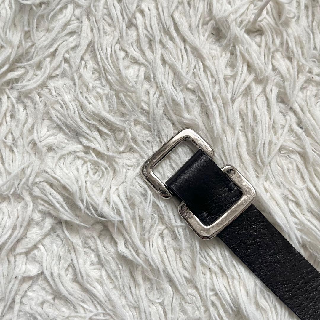極美品　BLAMINK 本革 カーフレザー　黒 ナローベルト　レディース