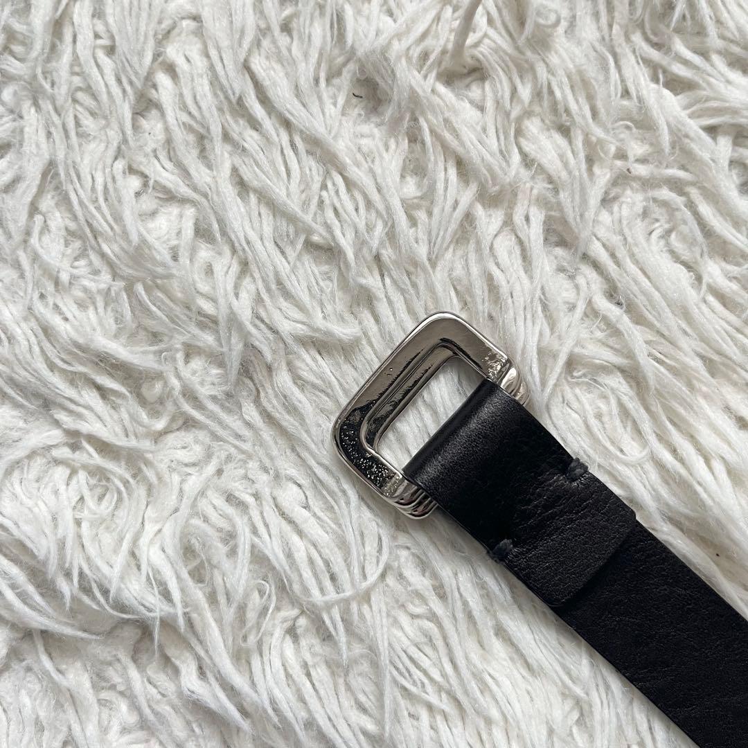 極美品　BLAMINK 本革 カーフレザー　黒 ナローベルト　レディース