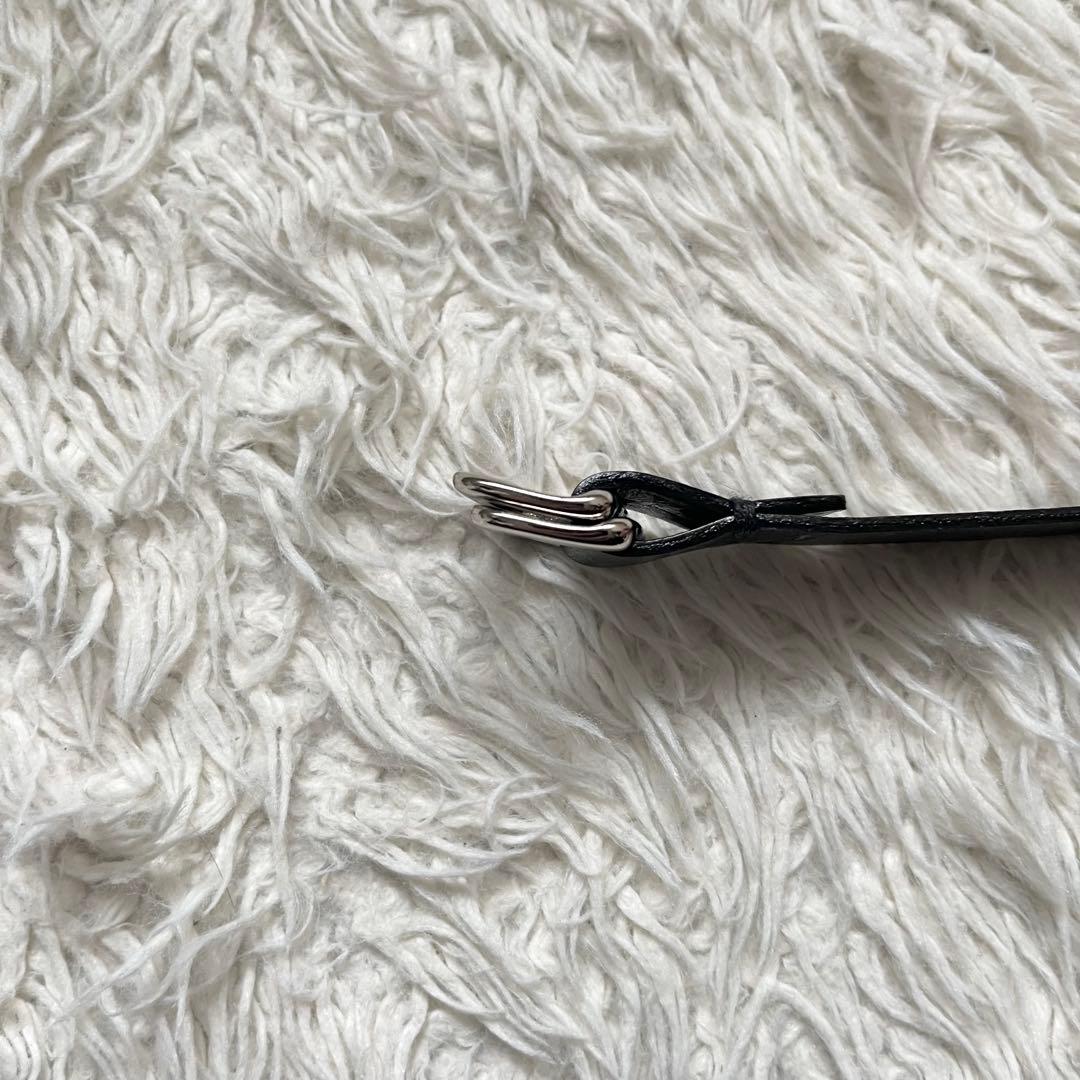 極美品　BLAMINK 本革 カーフレザー　黒 ナローベルト　レディース