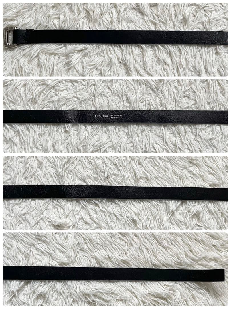 極美品　BLAMINK 本革 カーフレザー　黒 ナローベルト　レディース