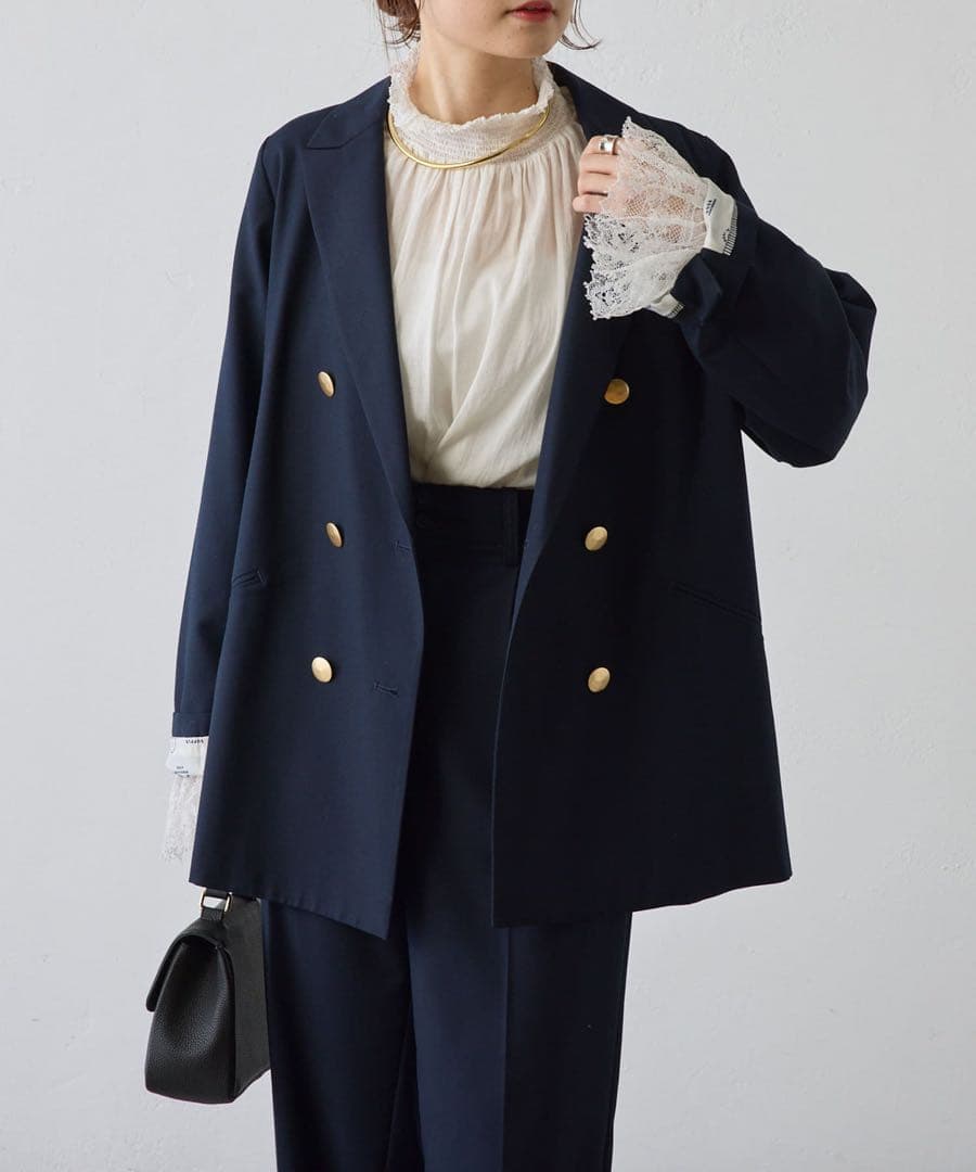 【完売品】PUAL CE CIN TRダブルジャケット ネイビー