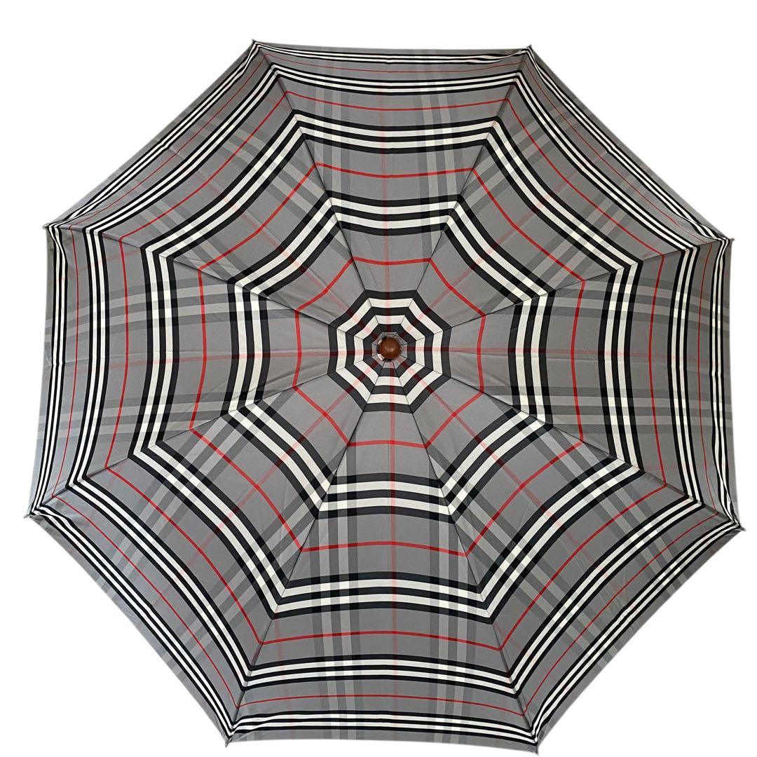 極美品　バーバリーズ　折りたたみ傘　ノバチェック　グレー