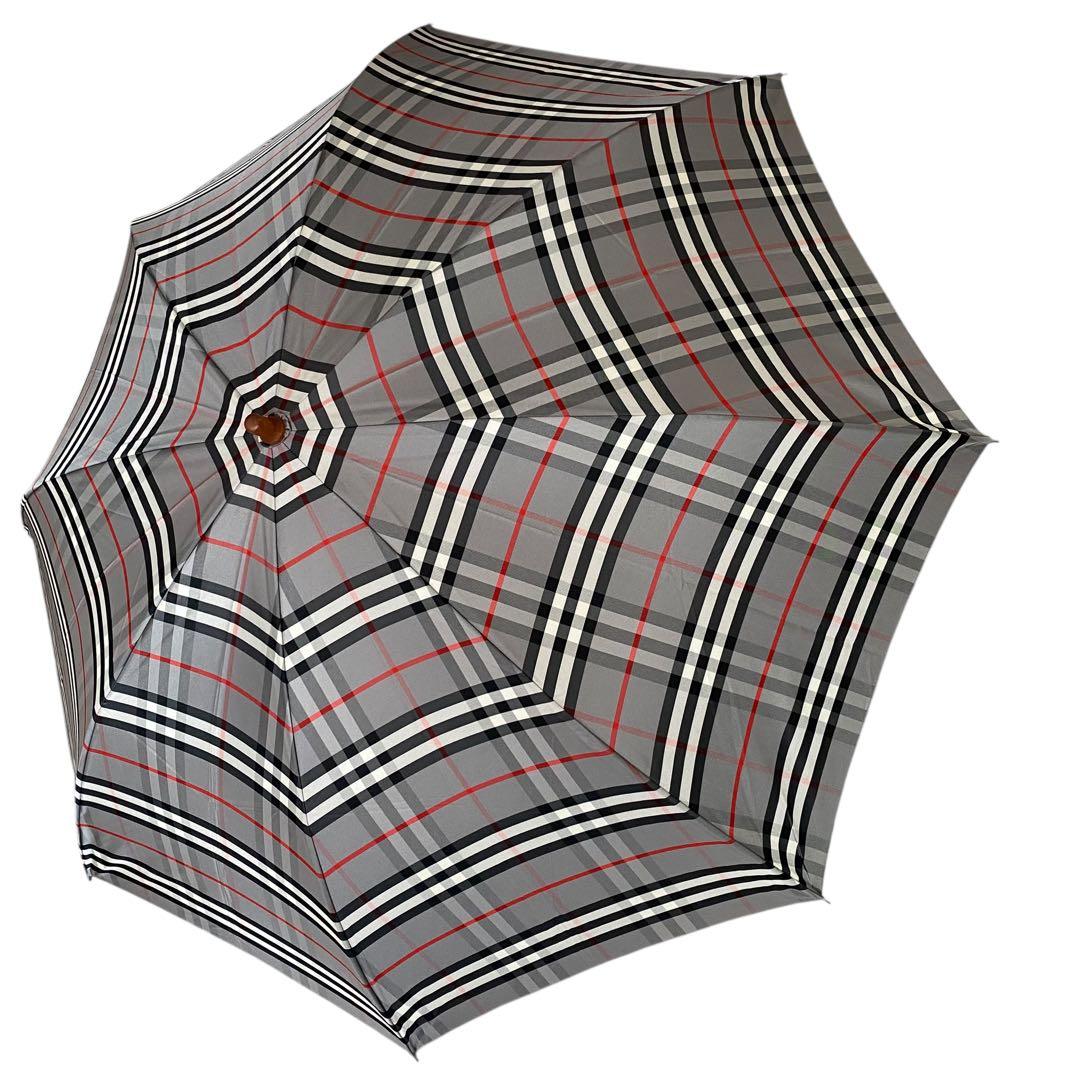 極美品　バーバリーズ　折りたたみ傘　ノバチェック　グレー