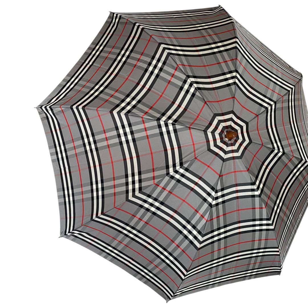 極美品　バーバリーズ　折りたたみ傘　ノバチェック　グレー