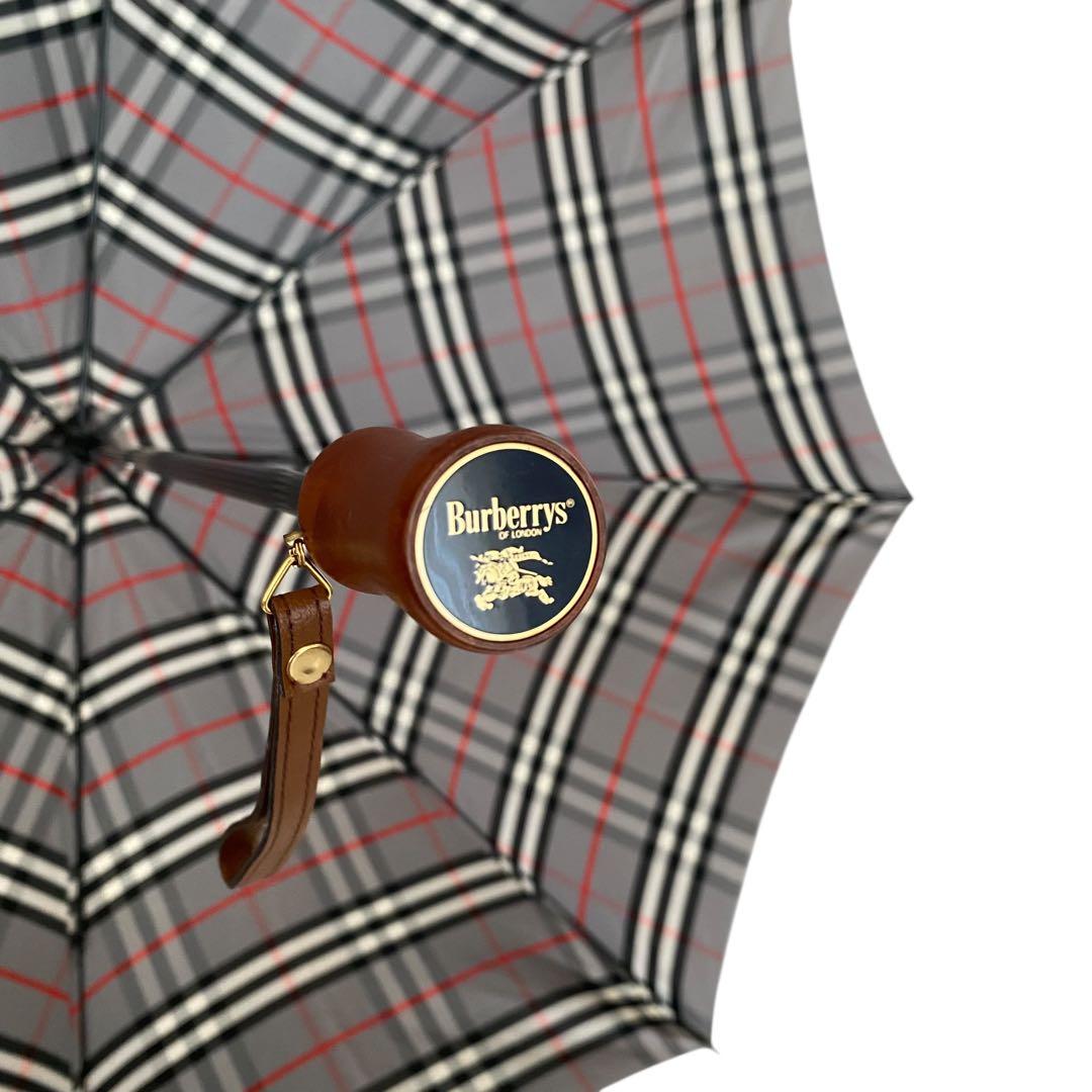 極美品　バーバリーズ　折りたたみ傘　ノバチェック　グレー