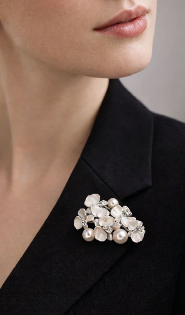 VENDOME BOUTIQUE 上品 フラワー パール ブローチ