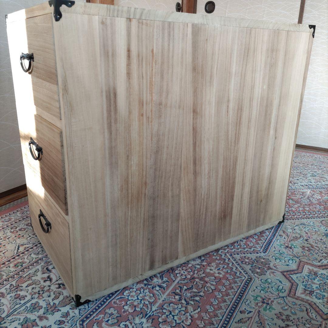 桐　押入れ収納たんす　引き出し３段　タテ型