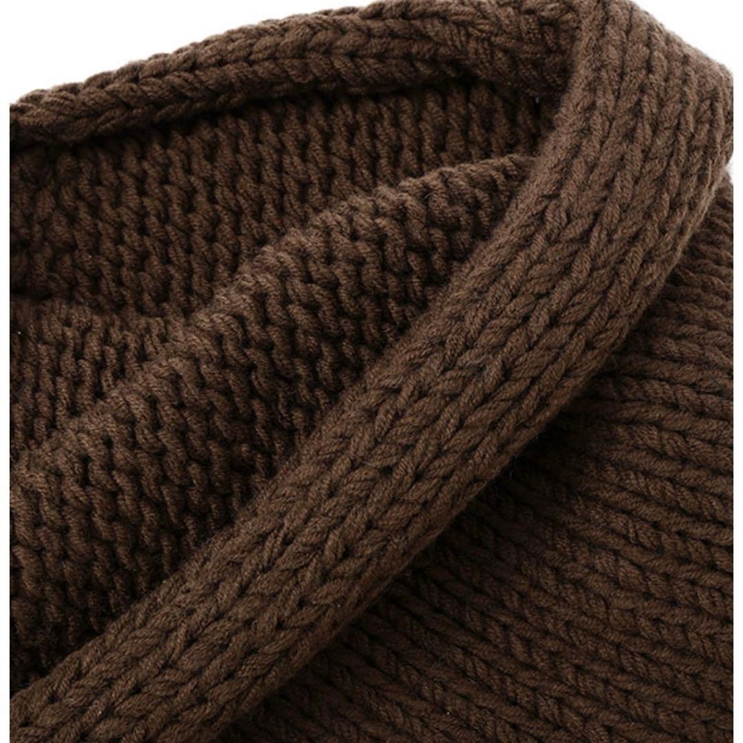 Etretokyo バルキーヤーンハンドニットスヌード ブラウン