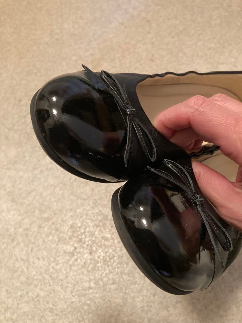 アシックス　ペダラブラック リボン付きバレーシューズ24cm