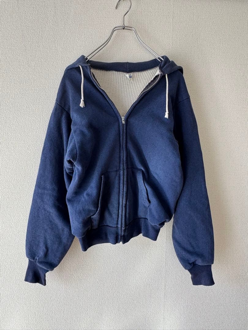 70s Healthknit アルミジップ ダブルフェイス パーカー ナス紺