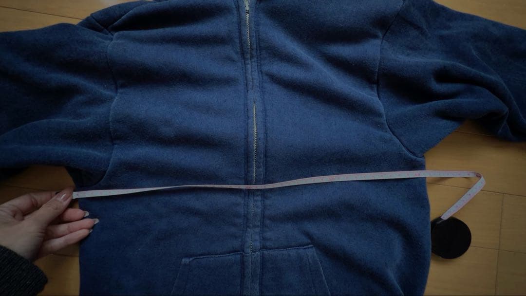 70s Healthknit アルミジップ ダブルフェイス パーカー ナス紺