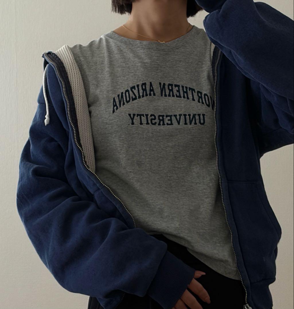 70s Healthknit アルミジップ ダブルフェイス パーカー ナス紺