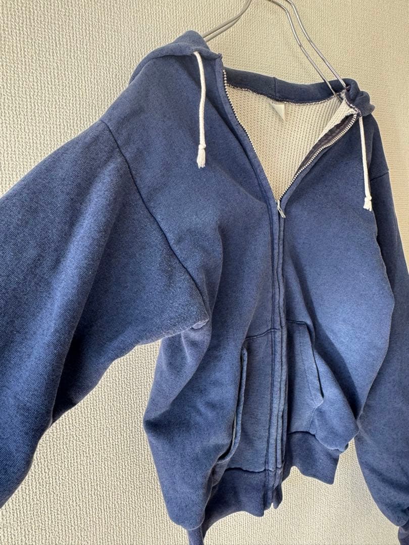 70s Healthknit アルミジップ ダブルフェイス パーカー ナス紺
