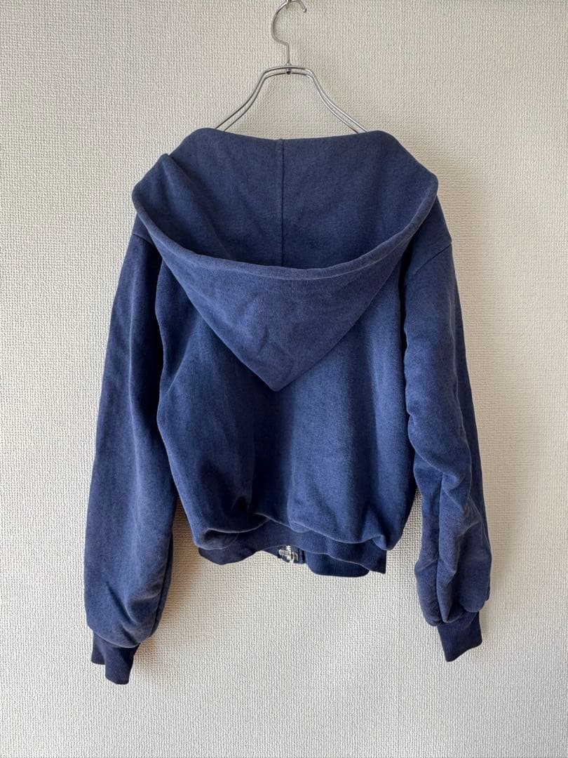 70s Healthknit アルミジップ ダブルフェイス パーカー ナス紺