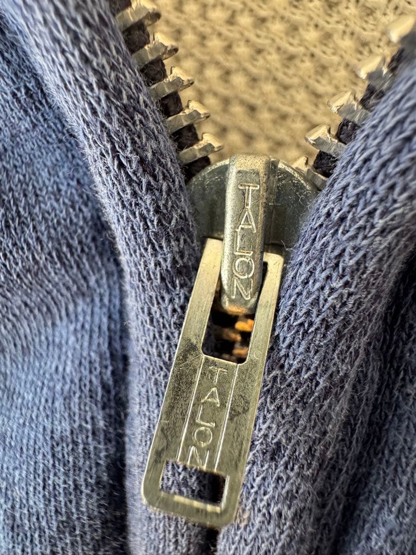 70s Healthknit アルミジップ ダブルフェイス パーカー ナス紺