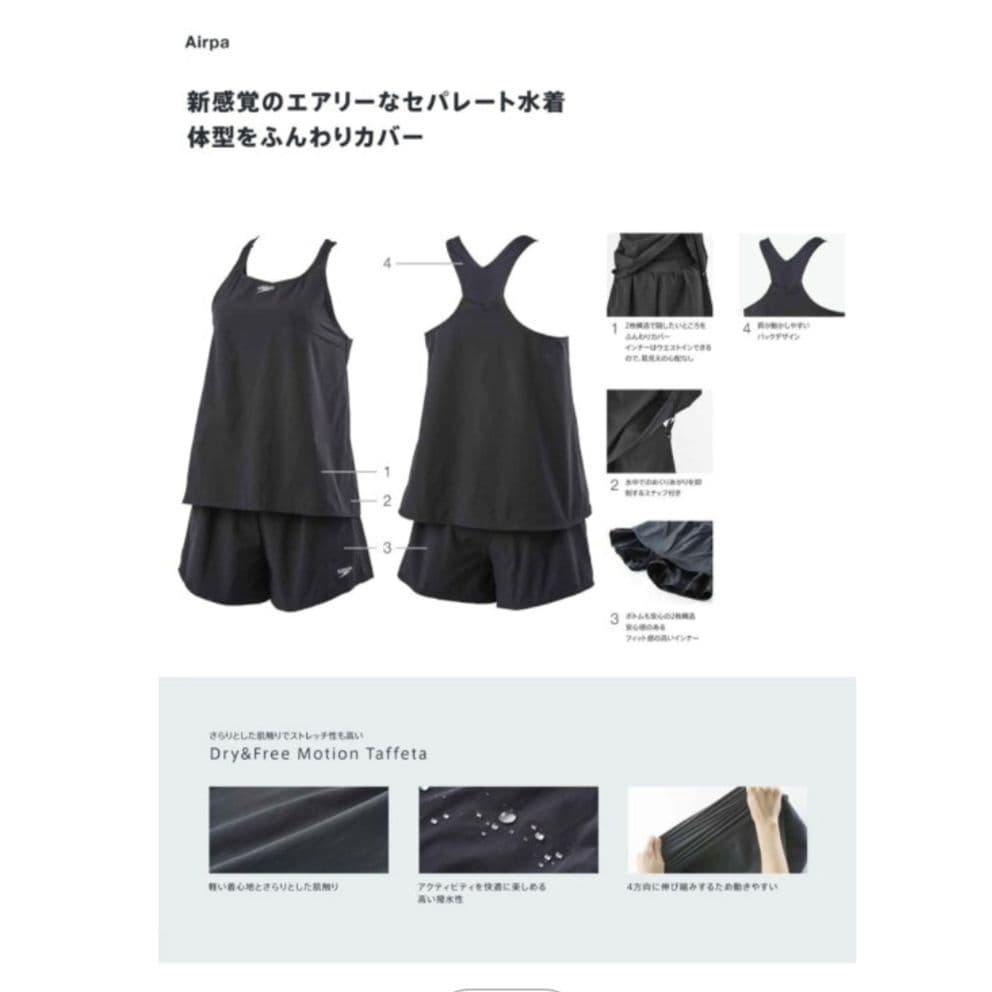 speedo Airpa セパレート水着 ブラック　レディース　サイズO