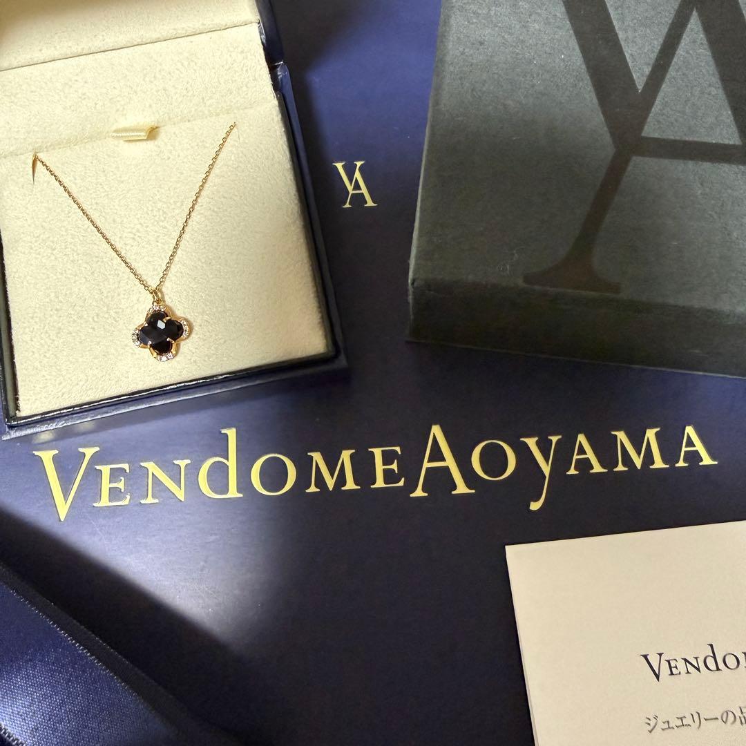 VENDOME　AOYAMA　ブラックカルセドニー　ネックレス　K18