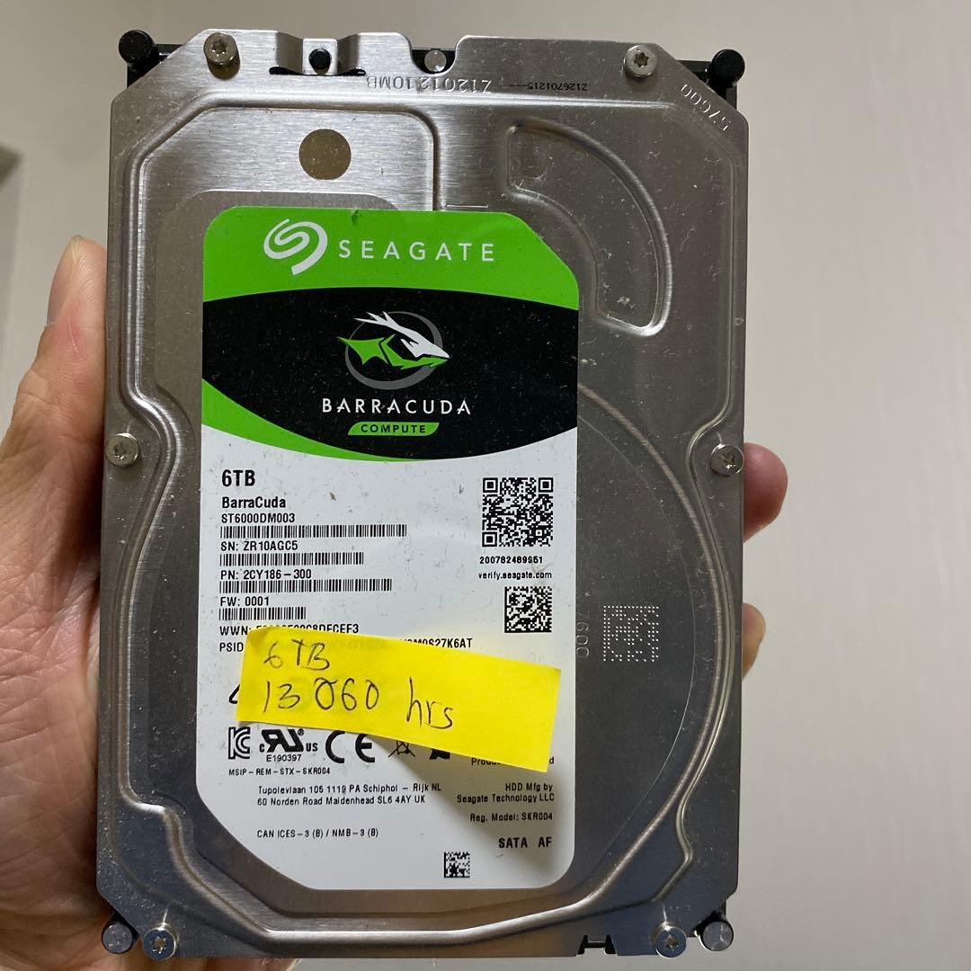 動作確認済 SEAGATE ST6000DM003 6TB HDD 1台セット
