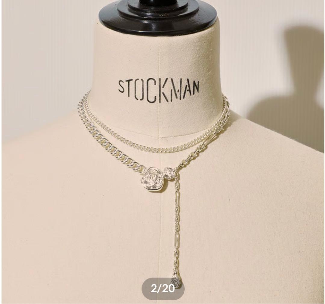 アクセサリー soierie Rose layered necklace