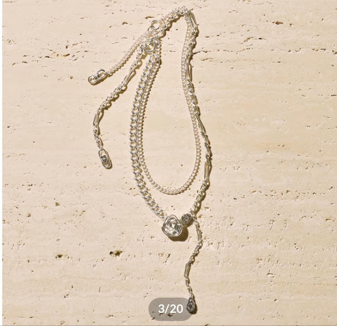 アクセサリー soierie Rose layered necklace