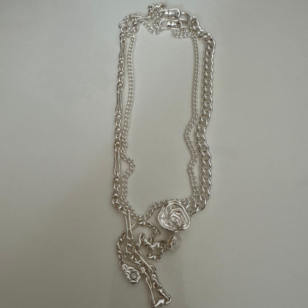 アクセサリー soierie Rose layered necklace