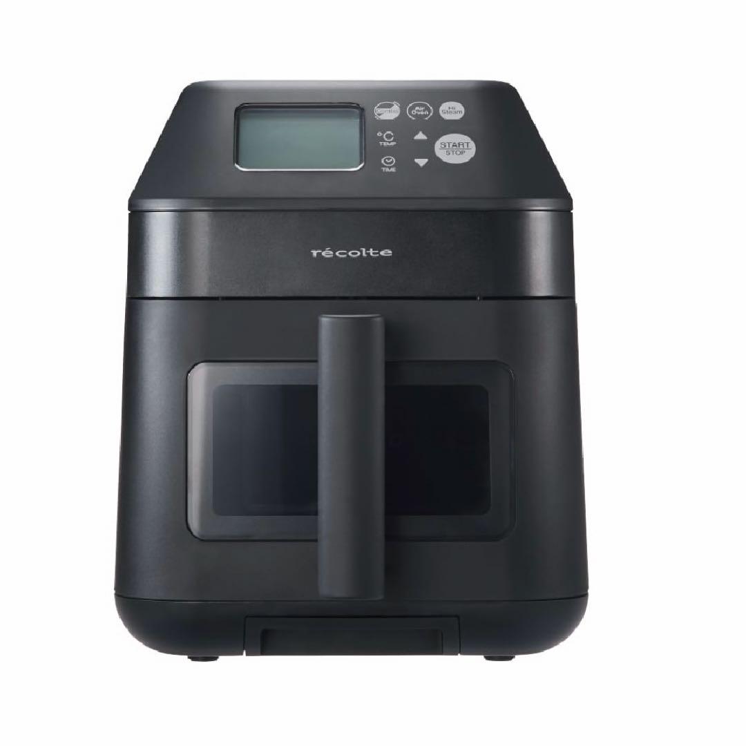 【新品・未使用】récolte レコルト　ハイスチームエアーオーブン ブラック
